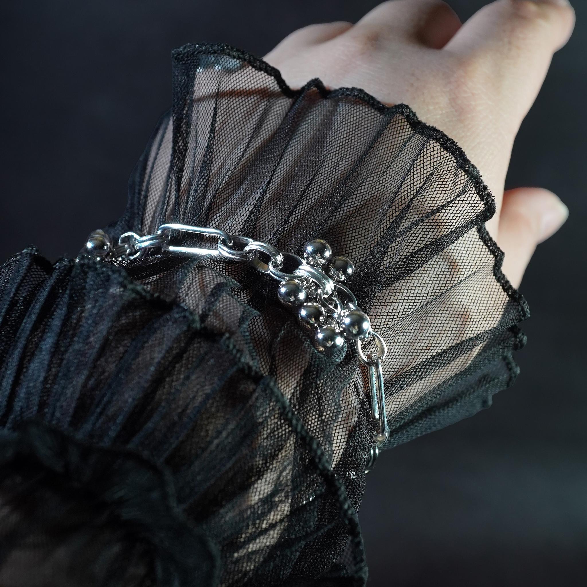 シルバーボールが手元を豪奢に見せるブレスレット 長さ変更可 #10306100